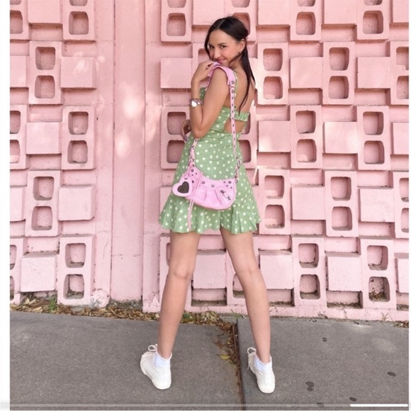 BLOGGERS FAV ZARA POLKA DOT PRINT LINEN BLEND SUMMER DRESS size S - Picture 2 of 11